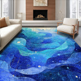 Ultra Soft Area Rug, Non Slip, Stain Resistant, Washable Area Rugs for Living Room, Bedroom, Ocean Abyss Runner Rug 3D Nautical Octopus Spiral Patterned Mat Design(Blue)