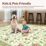 Ultra Soft Area Rug, Non Slip, Stain Resistant, Washable Area Rugs for Living Room, Bedroom, Artful Organic Pattern Fusion(Ivory)