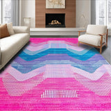 Ultra Soft Area Rug, Non Slip, Stain Resistant, Washable Area Rugs for Living Room, Bedroom, Eclectic Colorful Stripe Aesthetic(Pink)