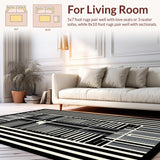 Ultra Soft Area Rug, Non Slip, Stain Resistant, Washable Area Rugs for Living Room, Bedroom, Unique Minimalist Animal Theme(Black)