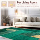 Ultra Soft Area Rug, Non Slip, Stain Resistant, Washable Area Rugs for Living Room, Bedroom, Luxurious Fluffy Asymmetrical Design(Green)