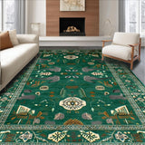 Ultra Soft Area Rug, Non Slip, Stain Resistant, Washable Area Rugs for Living Room, Bedroom, Eclectic Abstract Jungle Motif(Green)