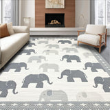 Ultra Soft Area Rug, Non Slip, Stain Resistant, Washable Area Rugs for Living Room, Bedroom, Elegant Soft-Hued Animal Motif(Gray)
