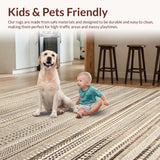 Ultra Soft Area Rug, Non Slip, Stain Resistant, Washable Area Rugs for Living Room, Bedroom, Subtle Earthy Tones with Depth(Beige)