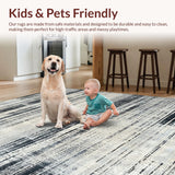 Ultra Soft Area Rug, Non Slip, Stain Resistant, Washable Area Rugs for Living Room, Bedroom, Farmhouse Style Black White Rug:  Woven Entryway Accent(Gray)