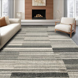 Ultra Soft Area Rug, Non Slip, Stain Resistant, Washable Area Rugs for Living Room, Bedroom, Contemporary Contrast Zone Runner Rug Featuring Graphic Black and White Lines(Black)