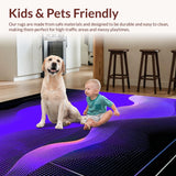 Ultra Soft Area Rug, Non Slip, Stain Resistant, Washable Area Rugs for Living Room, Bedroom, Vibrant Abstract Geometric Waves(Purple)