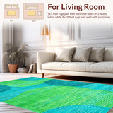 Ultra Soft Area Rug, Non Slip, Stain Resistant, Washable Area Rugs for Living Room, Bedroom, Trendy Minimalist Color Block(Blue)