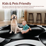 Ultra Soft Area Rug, Non Slip, Stain Resistant, Washable Area Rugs for Living Room, Bedroom, Cool Pop Art Music Decor Study Mat(Black)
