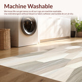 Ultra Soft Area Rug, Non Slip, Stain Resistant, Washable Area Rugs for Living Room, Bedroom, Contemporary Handcrafted Area with Interlocking Hexagon(Beige)