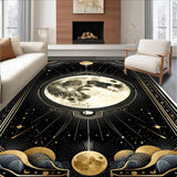 Ultra Soft Area Rug, Non Slip, Stain Resistant, Washable Area Rugs for Living Room, Bedroom, Chic Cozy Botanical Aesthetic(Gold)