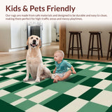 Artistic Green and White Tiled(Green)