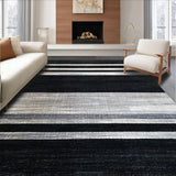Ultra Soft Area Rug, Non Slip, Stain Resistant, Washable Area Rugs for Living Room, Bedroom, Bold Monochrome Striped Area Rug for Versatile Decor Accents(Black)