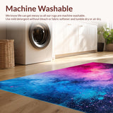 Ultra Soft Area Rug, Non Slip, Stain Resistant, Washable Area Rugs for Living Room, Bedroom, Vibrant Multicolor Modern Artistry(Pink)