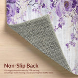 Ultra Soft Area Rug, Non Slip, Stain Resistant, Washable Area Rugs for Living Room, Bedroom, Vibrant Cozy Garden Inspired Design(Purple)