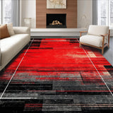 Ultra Soft Area Rug, Non Slip, Stain Resistant, Washable Area Rugs for Living Room, Bedroom, Lively Soft Textured Beat Design(Red)