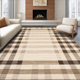 Ultra Soft Area Rug, Non Slip, Stain Resistant, Washable Area Rugs for Living Room, Bedroom, Chic Checkered Rustic Elegance(Beige)