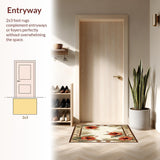 Tropical Paradise Indoor Area Rug With Elegant Floral Pattern(Beige)