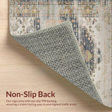 Ultra Soft Area Rug, Non Slip, Stain Resistant, Washable Area Rugs for Living Room, Bedroom, Rustic Neutral Geometric Design(Beige)