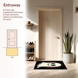 Ultra Soft Area Rug, Non Slip, Stain Resistant, Washable Area Rugs for Living Room, Bedroom, Cute Spooky Character Style Mat(White)
