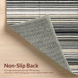 Ultra Soft Area Rug, Non Slip, Stain Resistant, Washable Area Rugs for Living Room, Bedroom, Black White Striped Floor Carpet, Bold Style(Black)
