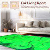 Ultra Soft Area Rug, Non Slip, Stain Resistant, Washable Area Rugs for Living Room, Bedroom, Luxurious Modern Fluffy Design(Green)