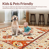 Ultra Soft Area Rug, Non Slip, Stain Resistant, Washable Area Rugs for Living Room, Bedroom, Boho Beige Area(Beige)