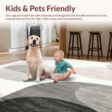 Ultra Soft Area Rug, Non Slip, Stain Resistant, Washable Area Rugs for Living Room, Bedroom, Round Donut Bathroom Mat(Gray)