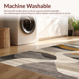 Ultra Soft Area Rug, Non Slip, Stain Resistant, Washable Area Rugs for Living Room, Bedroom, Elegant Warm Palette Textured Design(Gray)