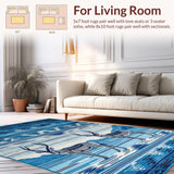 Ultra Soft Area Rug, Non Slip, Stain Resistant, Washable Area Rugs for Living Room, Bedroom, Cozy Earthy Animal Silhouette(Blue)
