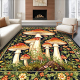 Ultra Soft Area Rug, Non Slip, Stain Resistant, Washable Area Rugs for Living Room, Bedroom, Charming Springtime Whimsy Design(Black)