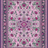 Ultra Soft Area Rug, Non Slip, Stain Resistant, Washable Area Rugs for Living Room, Bedroom, Chic Earthy Tones Floral Motif(Pink)