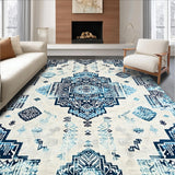 Elegant Ivory Blue Abstract Design(Beige)
