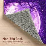 Ultra Soft Area Rug, Non Slip, Stain Resistant, Washable Area Rugs for Living Room, Bedroom, Radiant Moonbeam Floral Theme(Purple)