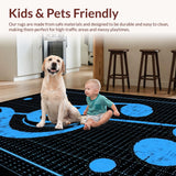 Ultra Soft Area Rug, Non Slip, Stain Resistant, Washable Area Rugs for Living Room, Bedroom, Vibrant Abstract Music Composition(Blue)