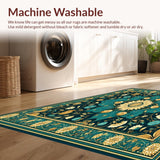 Ultra Soft Area Rug, Non Slip, Stain Resistant, Washable Area Rugs for Living Room, Bedroom, Living Rug Peacock Garden Easy Clean Carpet(Blue)