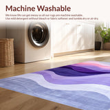 Ultra Soft Area Rug, Non Slip, Stain Resistant, Washable Area Rugs for Living Room, Bedroom, Contemporary Elegant Color Fusion(Purple)
