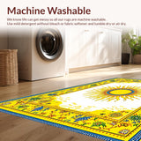 Ultra Soft Area Rug, Non Slip, Stain Resistant, Washable Area Rugs for Living Room, Bedroom, Playful Multi-Hued Swirl Aesthetic(Yellow)