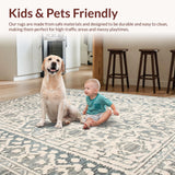 Ultra Soft Area Rug, Non Slip, Stain Resistant, Washable Area Rugs for Living Room, Bedroom, Chic Taupe Geometric Motif(Gray)