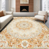 Ultra Soft Area Rug, Non Slip, Stain Resistant, Washable Area Rugs for Living Room, Bedroom, Beautiful Circle Area Ivory & Beige(Beige)