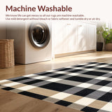 Elegant Monochrome Patterned Runner(Black)