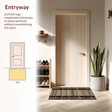 Ultra Soft Area Rug, Non Slip, Stain Resistant, Washable Area Rugs for Living Room, Bedroom, Contemporary Earthy Striped Elegance(Brown)