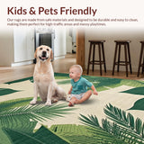 Ultra Soft Area Rug, Non Slip, Stain Resistant, Washable Area Rugs for Living Room, Bedroom, Serene Nature Inspired Pattern(Green)