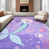 Ultra Soft Area Rug, Non Slip, Stain Resistant, Washable Area Rugs for Living Room, Bedroom, Charming Furry Rainbow Textures(Purple)