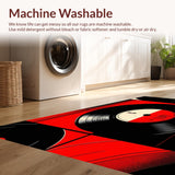 Ultra Soft Area Rug, Non Slip, Stain Resistant, Washable Area Rugs for Living Room, Bedroom, Nostalgic Vintage Vinyl Aesthetic(Black)