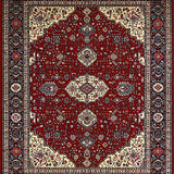 Ultra Soft Area Rug, Non Slip, Stain Resistant, Washable Area Rugs for Living Room, Bedroom, Rustic Heriz Inspired Aesthetic(Red)