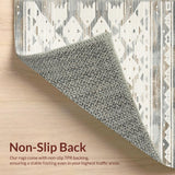 Ultra Soft Area Rug, Non Slip, Stain Resistant, Washable Area Rugs for Living Room, Bedroom, Rustic Southwestern Geometric Flair(Gray)