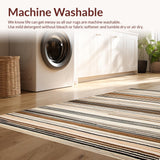 Ultra Soft Area Rug, Non Slip, Stain Resistant, Washable Area Rugs for Living Room, Bedroom, Classic Vintage Rag Rug Appeal(Brown)