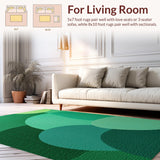 Ultra Soft Area Rug, Non Slip, Stain Resistant, Washable Area Rugs for Living Room, Bedroom, Modern Green Abstract Living Room Washable Rug(Green)