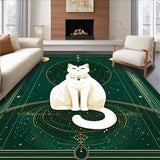 Ultra Soft Area Rug, Non Slip, Stain Resistant, Washable Area Rugs for Living Room, Bedroom, Vintage Whimsical Celestial Aesthetic(White)
